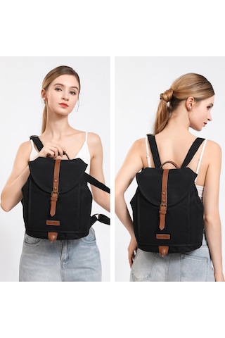 Kanvas Kumaş Kadın Sırt Çantası Smart Bags 1335 Siyah