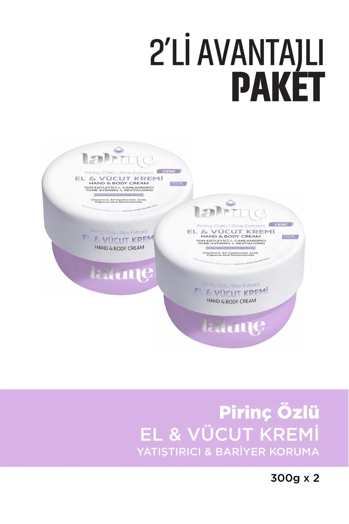 Lalune Ton Eşitleyici ve Canlandırıcı El ve Vücut Kremi 2 x 300 G