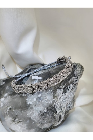 Zincir Dokuma Kordon El Yapımı Otantik Gümüş Platin Renkli Bileklik Silver