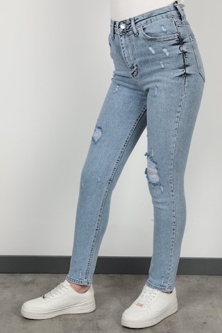 Giysa Kadın Lazerli Skinny Jean Mavi