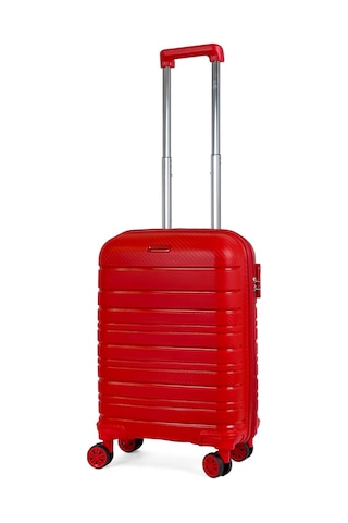 Reymond Luggage Karbon PP Seyahat Valizi Horizon Serisi Kırılmaz Bavul, Kırmızı - Kabin Boy Kırmızı