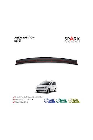 Volkswagen Caddy 2010-2015 Yıl Aralığı Uyumlu Arka Tampon Eşiği Parlak Siyah