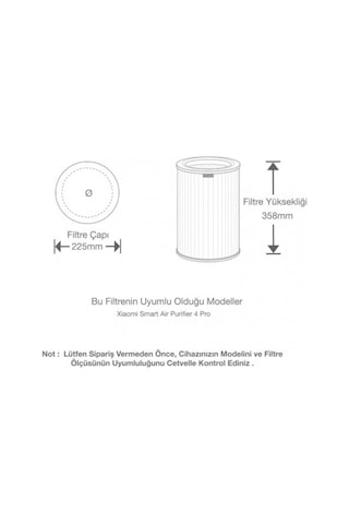 Xiaomi Akıllı Hava Temizleyici 4 Pro Filtre Mor