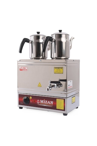 Mizan Çift Demlikli Pleytsiz Çay Kazanı 20Lt-2 Adet Demlik Hediye (468201018)