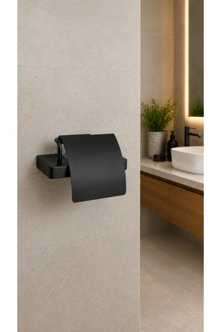Flat Kapaklı Tuvalet Kağıtlığı Ba1019 010 Al6 Siyah