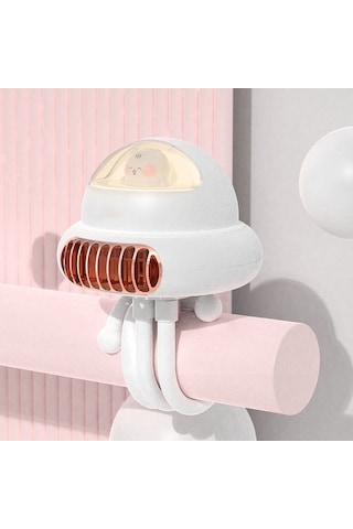 Sallanan Kafa Puset Fanı Yapraksız Ahtapot Dilsiz Taşınabilir Mini Fan Normal Versiyon Beyaz