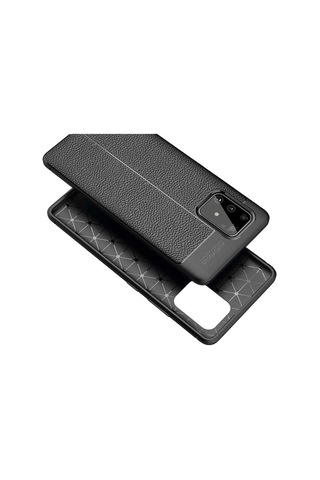 Samsung Galaxy Uyumlu A91 (S10 Lite) Kilif Deri Tarzi Niss Silikon Case 405443402