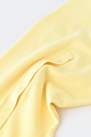 BabyCosy Bebek Şort Kollu Tulum, %100 Organik Pamuk, Bebek Ve Yenidoğan Serisi - Csyw1016 Yellow