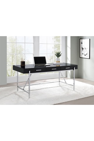 Mandy Paslanmaz Metal Siyah Çalışma Masası
