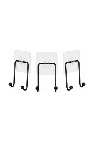 3 Adet Set İki Yapışkanlı Askı Beyaz - Mavi