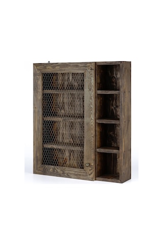 Ahsap Telli Dolap Terek Wdn071 57x11x67 Cm Kahverengi-ceviz