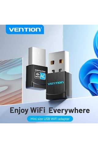 Vention Wifi Adaptörü 5ghz 433mbps/2.4ghz 133mbps Çift Bant