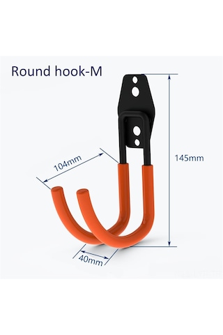 Ranyeek Çok Amaçlı Dayanıklı Çelik Askı Kancası - Bisiklet, Kaykay Ve Bahçe Ekipmanları İçin Portatif Depolama Çözümü Turuncu