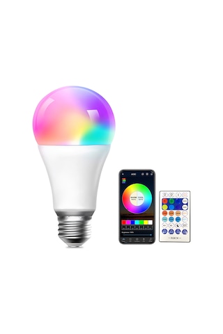 Mufunye Akıllı Rgb+cct Işık Ampülü, Zengge Uygulama Ve Kumanda İle Kontrol, 2700k-6500k Renk Sıcaklığı, 16m Rgb Rengi, Müzik Senkronizasyonu Ve Zamanlayıcı Fonksiyonu, Beyaz