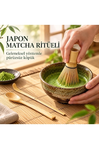 Valkyrie Matcha Çayı Hazırlama Seti 3 Parça Bambu Chasen Çırpıcı Chashaku Kaşık Ve Karıştırma Çubuğu