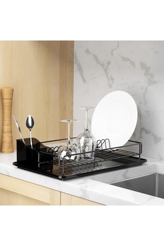 Geseus Home Tek Katlı Tabaklık Bulaşıklık Mat Siyah Kb006s Siyah