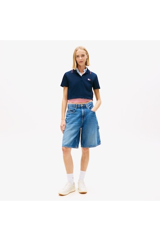 Tommy Hilfiger Cropped Short Sleeve Kadın Lacivert Polo Dw0dw21363 2800284