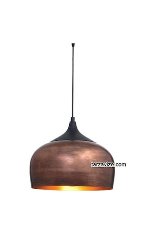 Tarzavize Dekoratif Bakır Eskitme Tekli Retro Modern Sarkıt Avize Bakır Eskitme