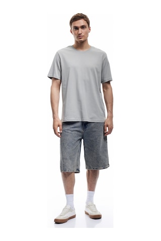 Koton Bisiklet Yaka Regular Fit Pamuklu Kısa Kollu Tişört Gri 6wam10085hk Gri
