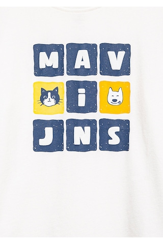 Mavi - Mavi Jeans Baskılı Beyaz Tişört 7610366-70057 Ekru