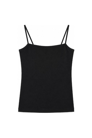 Vadon 1007 Kadın Pamuklu Slim Fit İnce Askılı Yumuşak Dokulu Basic Atlet Body Siyah