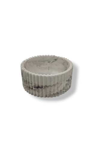 Mermer Desenli Dekoratif Kap / Çok Amaçlı Kase 8x3,5 Cm El Yapımı İei159 Mermer Desenli
