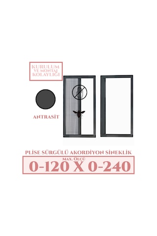 Plise Akordiyon Sineklik En:0-120 X Boy:0-240 Tüm Kapı Çeşitleri