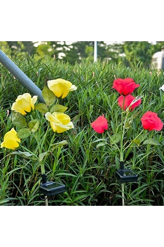 Tongxida Güneş Simülasyonu Gül Çiçek Işıkları Renkli Bahçe Çim Işıkları Rastgele Renk Teslimatı Diğer Diğer