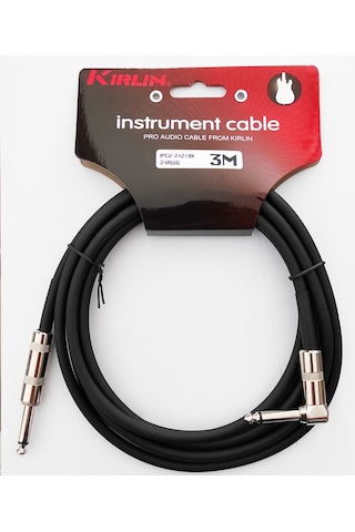Kirlin Ipcv-242B-3M-Bk Enstrüman Gitar Kablosu L Açılı Kablo