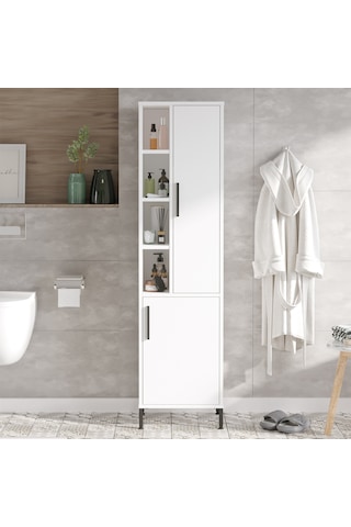 Yurudesign Vitale Çok Amaçlı Dolap Banyo Dolabı Beyaz Vı2-W Beyaz