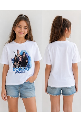 Bilge Trend Manifest , Zoktay , Kız Çocuk , Pamuklu Penye , Beyaz Yazlık T-shirt