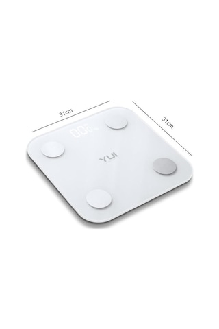 Yui KB12 Plus Şarjlı Yağ Ölçer Fonksiyonlu Akıllı Bluetooth Tartı (Teşhir)