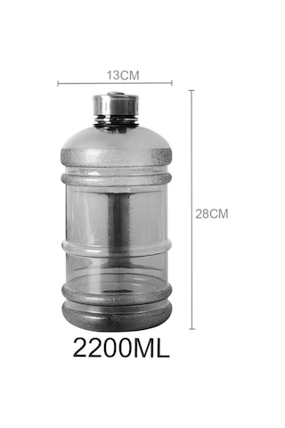 Novahub Büyük Kapasiteli Su Şişesi 2.2l Kulplu Kahramanlık Karıştırıcı Şişe Dış Mekan Fitness Koşu Spor Salonu Antrenmanı Plastik Spor Şişeleri Koyu Gri Koyu Gri