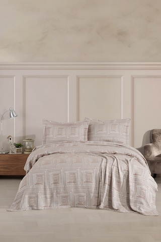 Birhome Concorde Çift Kişilik Yatak Örtüsü Takımı Bej