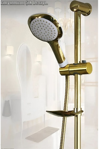 Sürgülü Duş Seti Gold Krom