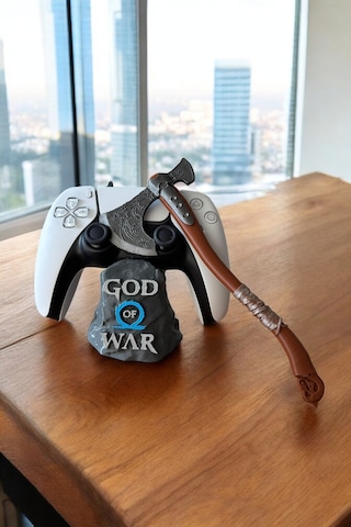 God Of War Ps4 / Ps5 Kol Tutucu Stand Joystick Standı Ragnarok Mavi
