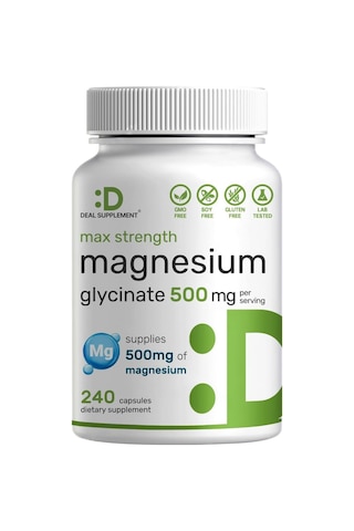 Deal Supplement Max Strength Magnesium Magnezyum Glycinate 500mg