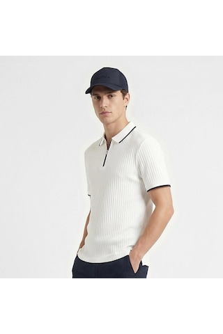 Nautica Regular Fit Polo Yaka Erkek T-shirt K65345t Beyaz