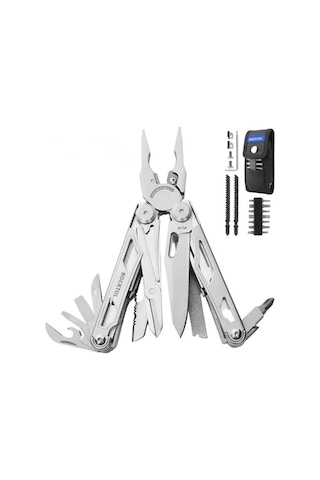 Rocktol Kamp 29 Fonksiyonlu Multi Tool Pense Kılıflı Gri