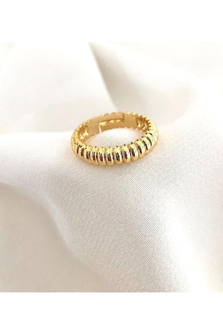 Kadın Altın Renk Vintage Burgu  Yüzük Çok Renkli