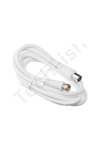 F Tipi 75 Ohm Erkek Anten Kablosu 5 Metre, Tv, Uydu Ve Receiver Bağlantısı İçin Uyumlu