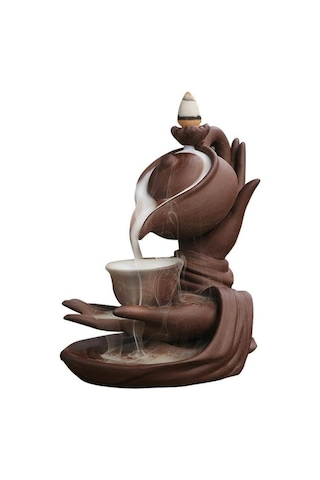 Tütsü Tutucular Seramik Şelale Tütsü Brülörü Bergamot Tütsü Brülör Çerçeve Duman Geri Ve Kokulu Ev Dekorasyon Süsleri 10 14cm