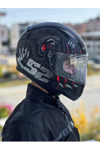 Ls2 Rapid 2 Clawn Kask Gri Kırmızı Mat Siyah