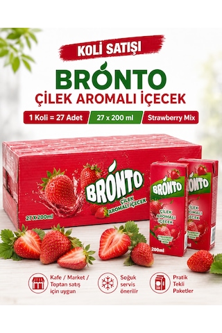 Çilek Aromalı İçecek 200 Ml X 27 Adet Koli