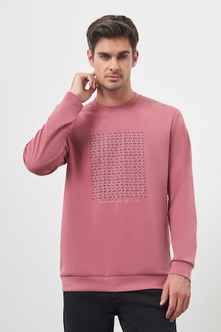 Morven Erkek Gül Trend Bisiklet Yaka Sweat-shirt 25ks063003154 Gül Gül Gülkurusu