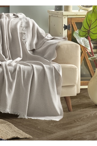 Diva Natural Keten Koltuk Örtüsü Yakmaz Pamuklu Çekyat Örtüsü Koltuk Şalı