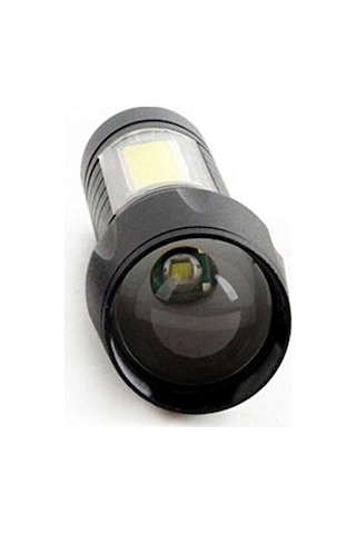 Usb Şarjlı Zoomlu Mini El Feneri Q5 Güçlü Işık Yan Cob Led Sos Mod Kutulu Acil Durum Işığı