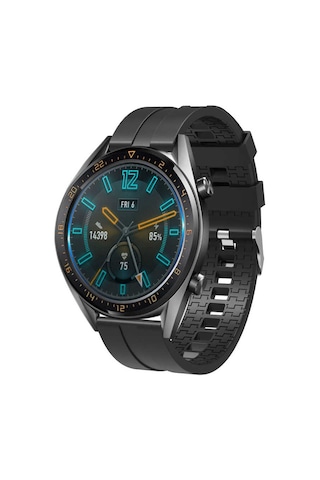 Ekılıf - Huawei Watch Gt3 46mm Uyumlu - Kordon Silikon Kordon Krd-23 - Siyah