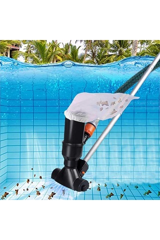 Padalink Siyah Taşınabilir Su Altı Süpürgesi, Toprak Üstü Havuz, Spalon, Fonten Ve Jakuzi İçin Yaprak Emici Ve 5 Bölümlü Gövde İle