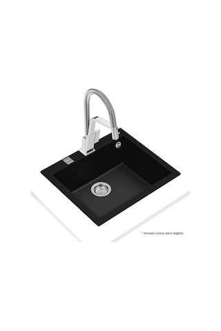 Teka Forsquare 50.40 Tg Auto Black Granit Eviye. Tezgaha Sıfır